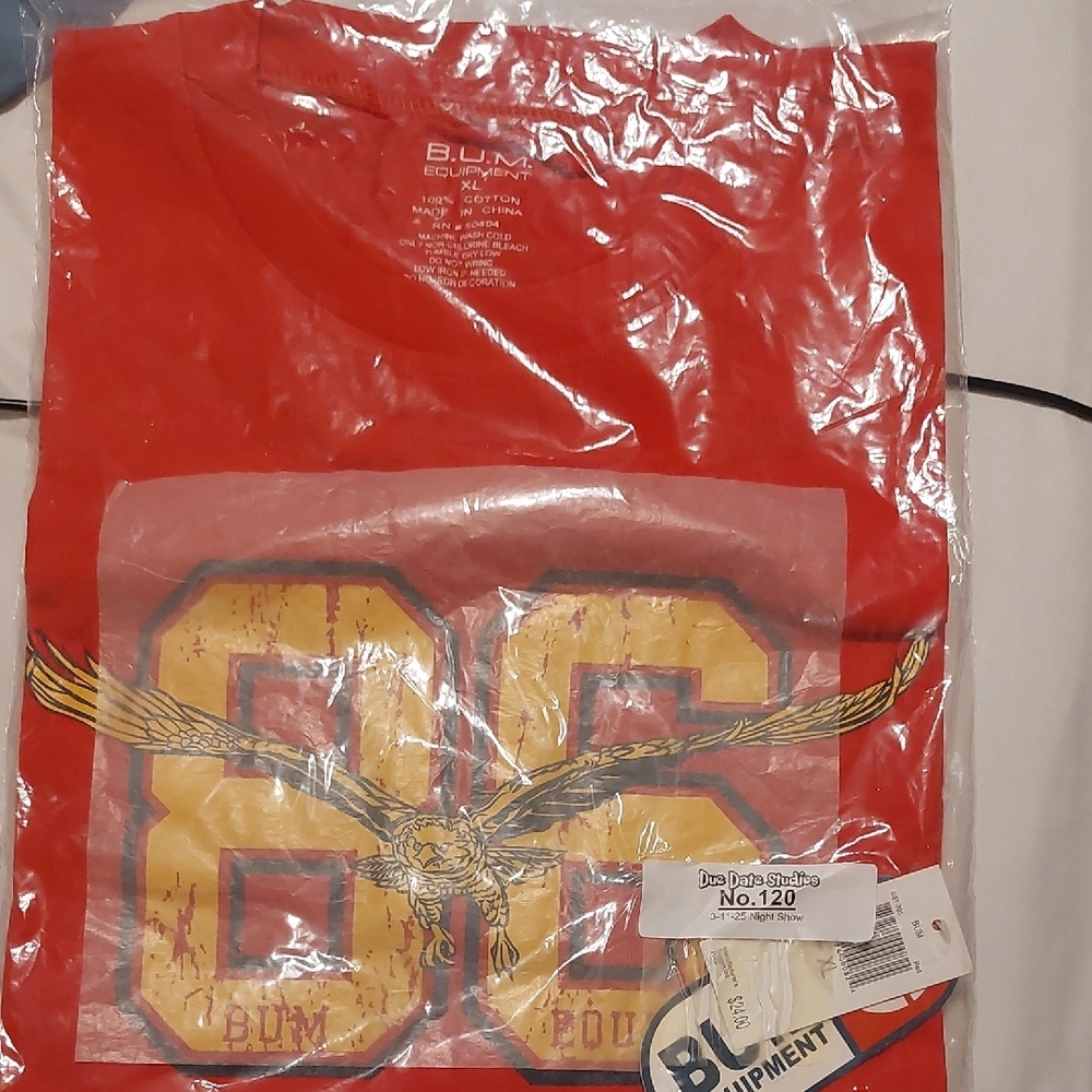 Red Graphic T-Shirt with Eagle Design